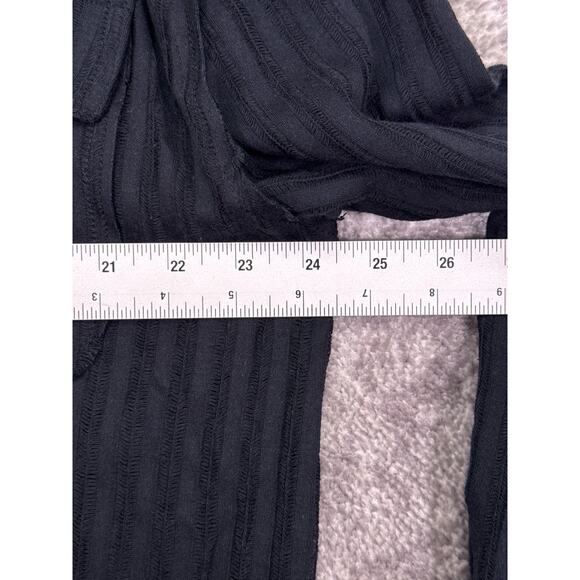 Free People Beach Pacific Set Large Womens Black Ribbed Lounge Semi Sheer 2 Pc - Picture 4 of 11